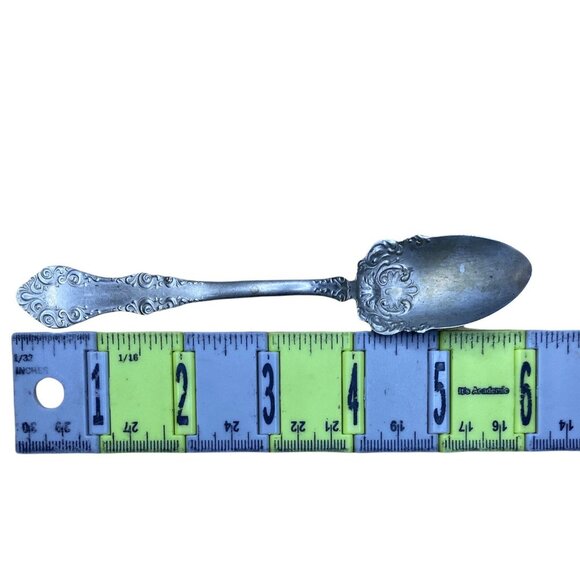 Antique Solid SIlver Peru Spoon Floral Decor Handle & Bowl 18 Gram - Picture 8 of 8